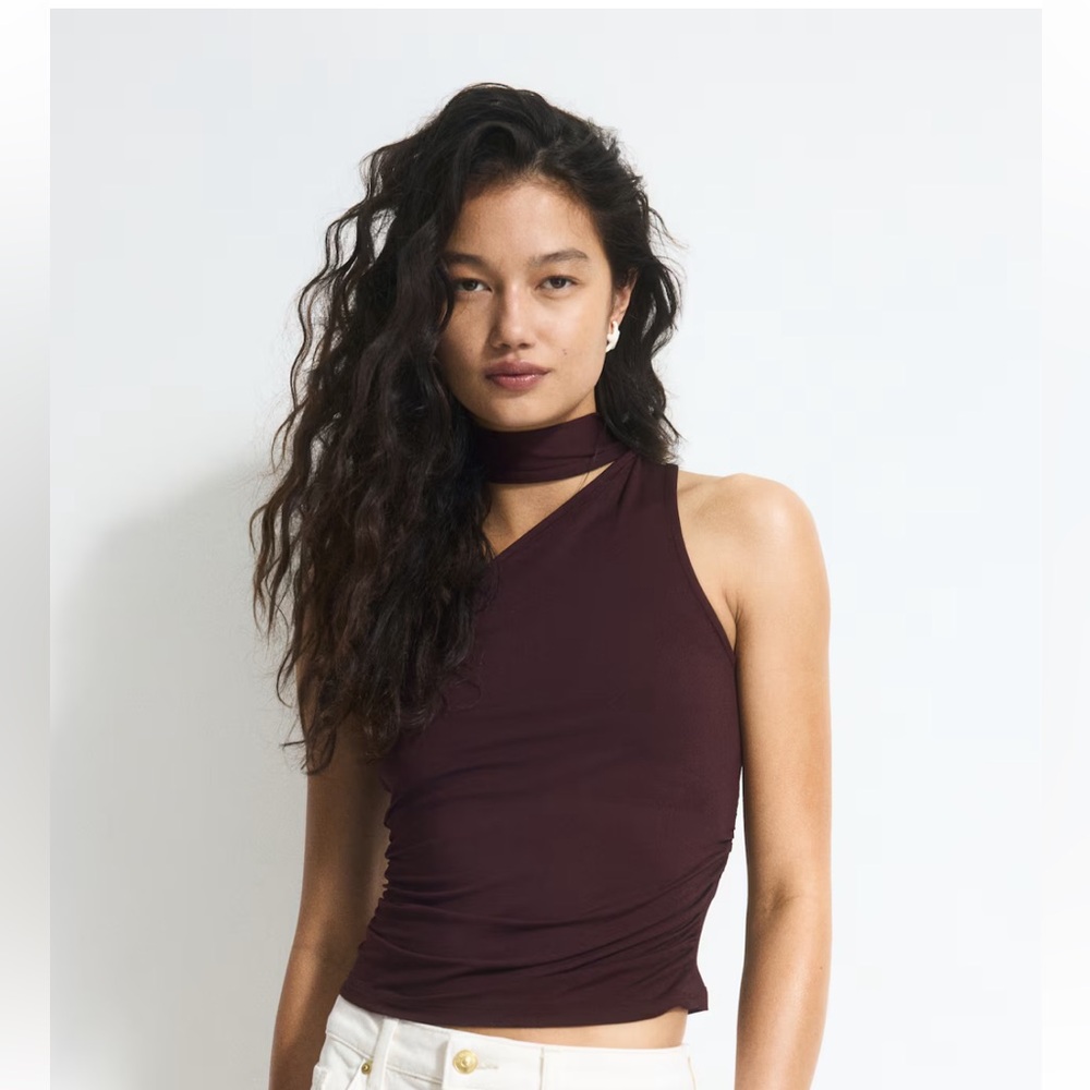 Draped one shoulder top